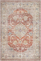 Bloom Rugs Washable Non-Slip 10x14 Rug - Orange/Olive Beige Traditional Oriental Area Rug for Living Room, Bedroom, Dining Room, and Kitchen - Exact Size: 10' x 14'
