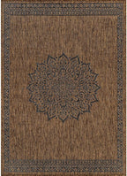 CAMILSON Outdoor Rug 6x9 Medallion Gold Modern Area Rugs for Indoor and Outdoor Patios Kitchen and Hallway Mats Washable Porch Deck Outside Carpet (Medallion Gold 6 x 9)