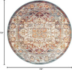 Unique Loom Isabella Collection Area Rug - Adjani (6' 1" Round, Multi/ Beige)