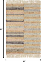 Dash and Albert Ravel Wool Area Rug - 5' x 8' Blue Stripe Handwoven Accent Rug - Durable, Eco-Friendly, High Traffic Area Hallway, Living Room, Stairs