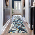 Rugshop Gray Large Floral Non-Slip Runner Rug Fade Resistant for Hallway, Entryway and Kitchen, 2'7" x 10'
