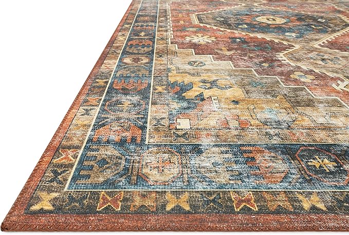 Loloi II Skye Collection SKY-07 Terracotta/Sky 3'-6" x 5'-6" Accent Rug