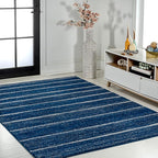 JONATHAN Y Williamsburg Minimalist Stripe Navy/Cream Indoor Area Rug, 3x5, Contemporary, Modern, Easy-Cleaning for Living Room, Bedroom, Kitchen, Pet Friendly, Non-Shedding (MOH201C-3)