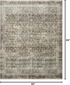 Loloi Amber Lewis Morgan Collection MOG-02 Navy/Sand 5'-0" x 7'-0" 38" Thick Area Rug feat. CloudPile, Neutral, Room Décor, Vintage Inspired, Livingroom, Bedroom, Dining Area
