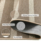 Lahome Striped Easy Jute Hallway Runner Rug, 2x6 Kitchen Mats for Floor Washable Entryway Runner, Farmhouse Neutral Indoor Outdoor Carpet for Hallway 6ft Entry Laundry, Khaki