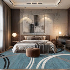 Rugshop Modern Wavy Circles Design Area Rug, Fade-Resistant Carpet Alfombras, Perfect for Bedroom, Dining Room and Living Room, Blue, 8'8" x 12'