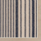 Dash & Albert Axiom Navy Machine Washable Rug, 5 X 8 Feet, Blue/Ivory Stripe Pattern