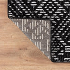 Rugshop Boho Black Tribal Area Rug 2x3 – Modern Indoor Carpet for Living Room, Bedroom, or Entryway – Non-Shedding, Low Pile Geometric Design 2' x 3'