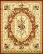 Rugs.com Chateau Collection Rug – 10' x 13' Brick Red Medium Rug Perfect for Living Rooms, Large Dining Rooms, Open Floorplans