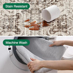LUMI 5x8 Washable Area Rug for Living Room, Ultra Soft Traditional Vintage Rugs Non Slip with Rubber Backing, Low Profile, High Traffic, Stain Resistant Carpets, Ideal for Bedroom, Dining Room, Indoor