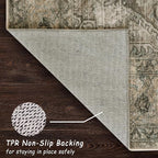 vivorug Runner Rug 2'x7' Vintage Washable Non-Slip Runners for Hallways Kitchen Entryway Laundry Room Carpet Hallway Runner Olive