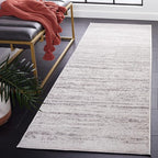 SAFAVIEH Adirondack Collection Runner Rug - 2'6" x 8', Ivory & Silver, Modern Ombre Design, Non Shedding & Easy to Clean, Ideal for Hallway, Foyer, Kitchen, Entryway, Bedroom (ADR113B)