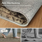 9x12 Area Rug Machine Washable Boho Rug for Living Room,Ultra-Thin Low Pile Carpet,Lightweight Indoor Printed Rug,Non Slip Floral Area Rug for Bedroom, Dining Room, Home Office,Vintage Sage Green