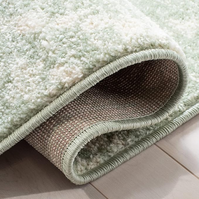 SAFAVIEH Adirondack Collection Runner Rug - 2'6" x 10', Green & Ivory, Modern Diamond Distressed Design, Non-Shedding & Easy Care, Ideal for High Traffic Areas in Living Room, Bedroom (ADR131Y)