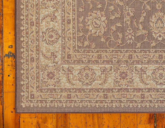 Unique Loom Voyage Collection Traditional Oriental Classic Intricate Design Area Rug (6' 0 x 9' 0 Rectangular, Brown/Ivory)