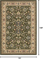 Unique Loom Sialk Hill Collection Area Rug - Washington (6' 1" x 9' Rectangle Green/Hunter Green)