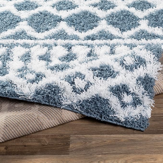 Livabliss Hapsburg Moroccan Shag Area Rug, 2' x 2'11", Denim