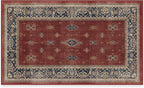 RUGGABLE Washable Vintage Area Rug – Verena Amber Red 3x5, Stain-Resistant, Non-Slip – Small Machine Washable Rugs for Living Room, Bedroom, Hallway, Entryway & Office–with Standard Pad