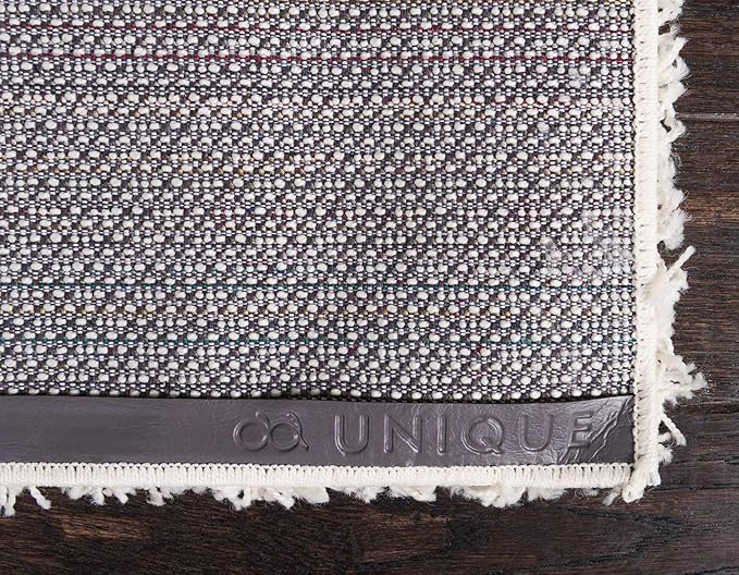 Unique Loom Solid Shag Collection Area Rug (8' x 11' Rectangle, Pure Ivory)