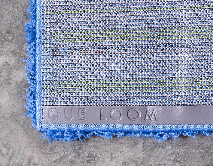 Unique Loom Solid Shag Collection Area Rug (7' 1" x 10' Rectangle, Periwinkle Blue)