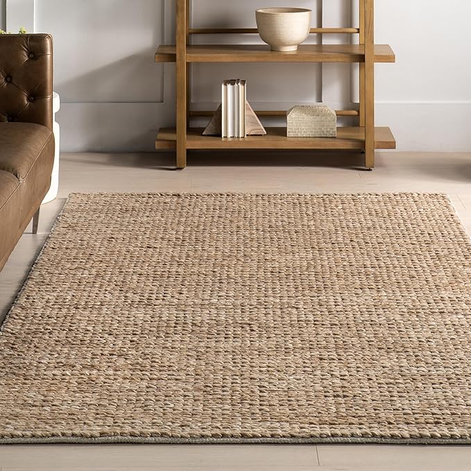 Nuloom Penelope Tan, 3' x 5', Hand-Braided, Wool & Cotton, Soft and Textured, High Traffic, Stain Resistant, Easy Clean, Durable Area Rug for Bedroom, Living Room, Dining, Foyer, Entryway
