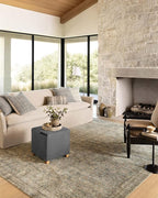 Loloi Amber Lewis Morgan Collection MOG-04 Sea/Sage 3'-6" x 5'-6" Accent Rug, Neutral Area Rug for Room Décor, Vintage Rug Inspired, Soft Area Rug for Living Room, Bedroom, Dining Area