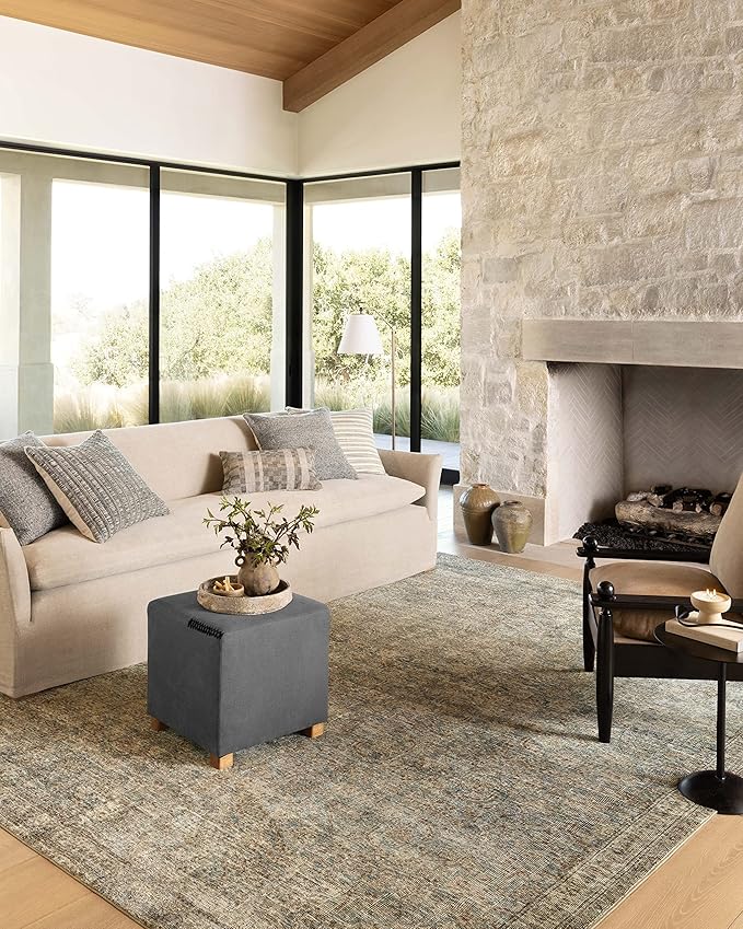 Loloi Amber Lewis Morgan Collection MOG-04 Sea/Sage 2' x 3'-6" 38" Thick Accent Rug feat. CloudPile, Neutral, Room Décor, Vintage Inspired, Livingroom, Bedroom, Dining Area
