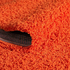 Unique Loom Solid Shag Collection Area Rug (4' 1" Round, Tiger Orange)