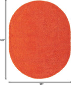Unique Loom Solid Shag Collection Area Rug (8' x 10' Oval, Tiger Orange)