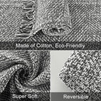 Collive Kitchen Runner Rug, 2' x 4.3' Hand-Woven Reversible Washable Rugs, Grey Cotton Modern Farmhouse Bathroom Mat Hallway Carpet for Foyer Bedroom Entry Back Door Decor