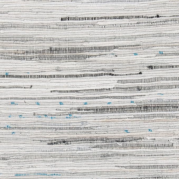 SAFAVIEH Rag Rug Collection Runner Rug - 2'3" x 12', Grey, Handmade Boho Stripe Cotton, Ideal for High Traffic Areas in Living Room, Bedroom (RAR121A)