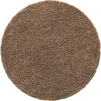 Unique Loom Solid Shag Collection Area Rug (5' 1" Round, Sandy Brown)