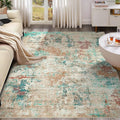 9x12 Christmas Area Rug Living Room Rugs - Washable Neutral Modern Abstract Soft Thin Large Rug Indoor Floor No Slip Rug Carpet for Bedroom Under Dining Table Home Office Decor - Colorful