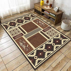 UNREASTO Western Area Rugs 5x8ft Vintage Country Southwestern Native Botanical Farmhouse Rug Floor Mats, Rustic Pine Cone Non-Slip Washable Throw Rugs for Hallway Living Room Bedroom Hardwood Floors