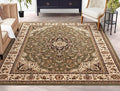 Well Woven Barclay Collection Medallion Kashan Green 8x10 Area Rug - for Living Room, Bedroom, and Dining Room