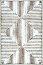 Bloom Rugs Washable Non-Slip 3' x 5' Rug - Brown Striped Area Rug for Living Room, Bedroom, Dining Room, and Kitchen - Exact Size: 3' x 5'