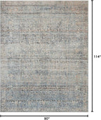 Loloi Amber Lewis Billie Collection BIL-05 Denim/Blush 7'-6" x 9'-6", 0.19" Thick Area Rug