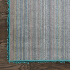 Unique Loom Solid Shag Collection Area Rug (4' 1" x 6' 1" Rectangle, Deep Aqua Blue)