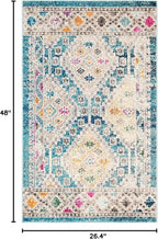 SAFAVIEH Madison Collection Accent Rug - 2'2" x 4', Dark Blue & Yellow, Boho Distressed Design, Non-Shedding & Easy Care, Ideal for High Traffic Areas in Entryway, Living Room, Bedroom (MAD418N)