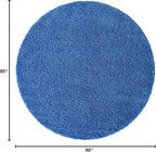 Unique Loom Solid Shag Collection Area Rug (7' 1" Round, Periwinkle Blue)