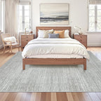 Art&Tuft Washable Rugs 6x9, Low Pile Area Rugs for Living Room - Non Slip and Stain Resistant Soft Thin 6x9 Rug for Bedroom, Dining Room, Kitchen, Office, Grey