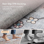 Bedsure 8x10 Area Rugs for Living Room, Machine Washable Rugs, Non-Slip Backing, Non-Shedding, Vintage Low Pile Easy Care Throw Carpet for Bedroom Dining Room, Taupe