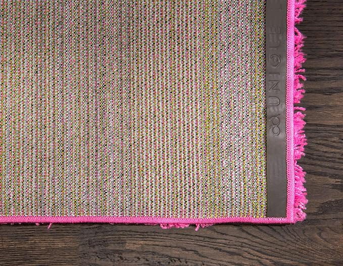 Unique Loom Solid Shag Collection Area Rug (2' x 3' 1" Rectangle, Taffy Pink)