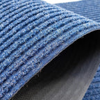 English Home Custom Size Non Slip Striped Design Durable PVC Non Slip Backing Tough Pile Runner Rug for Hallway, Outdoor, Indoor, Commercial, Residential, Pool, Office (Dark Blue, 36" x 14')