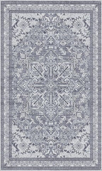 Washable Entryway Rug 3x5 | Non Slip Rug Runners for Hallways, Entryways, Kitchens, Bathrooms, Bedrooms | Ultra-Soft Flannel Carpet Kitchen Rug with Rubber Backing (Frosted Graphite, 3x5)