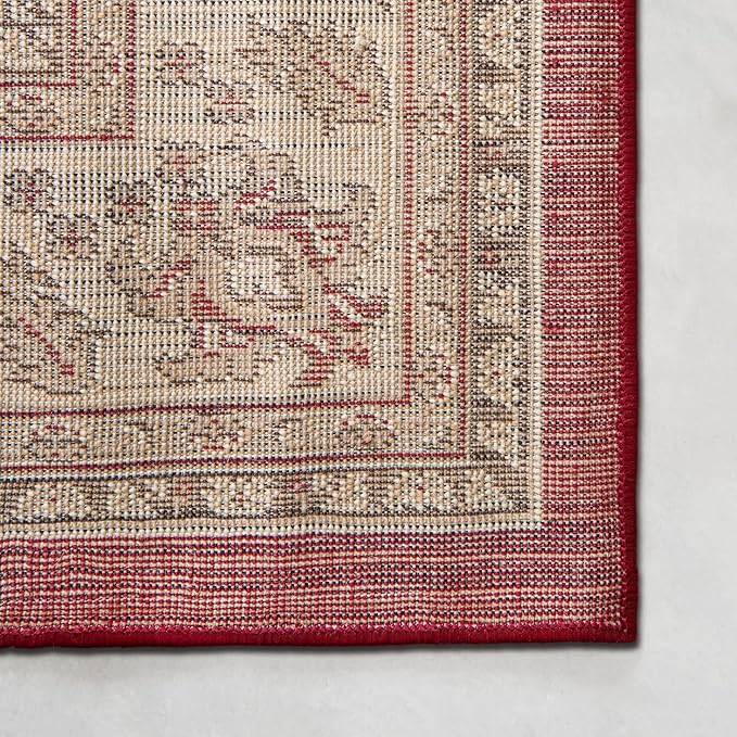 Unique Loom Sialk Hill Collection Area Rug - Washington (4' Square Burgundy/Cream)