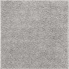 Unique Loom Davos Shag Collection Area Rug - Solid (5' 1" Square, Sterling)