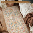 Bavni Runner Rug, Machine Washable Rugs for Bedroom 2x5, Non Slip Boho Rugs with Rubber Backing, Ultra-Thin Folable Rug Runner for Hallways Bathroom, Turmeric