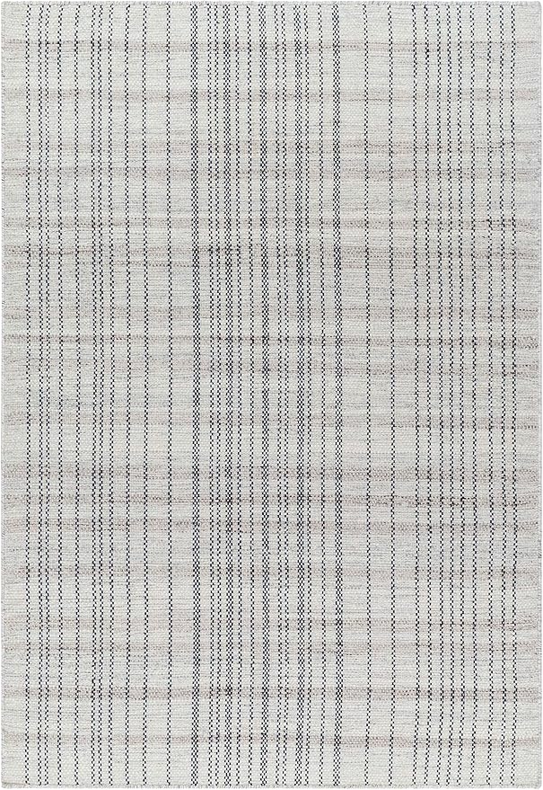 Mark&Day Wool Rugs, 4x6 Ishaq Cottage Slate Area Rug, Grey Silver Carpet for Living Room, Bedroom or Kitchen (3'6" x 5'6")