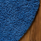 Unique Loom Solid Shag Collection Area Rug (7' 1" Round, Periwinkle Blue)